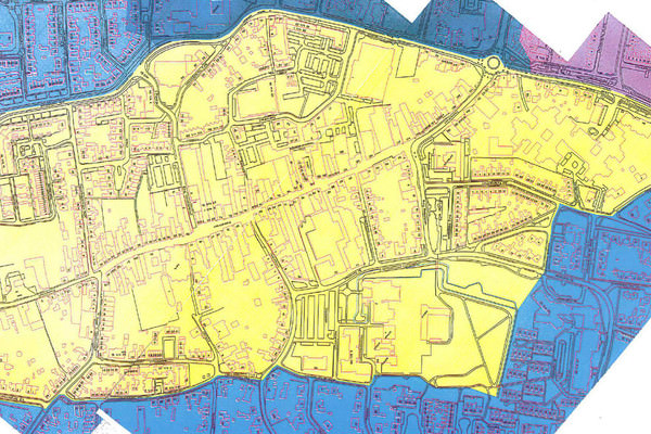 Straten en plattegrond behorend bij Wijk Boxmeer Centrum